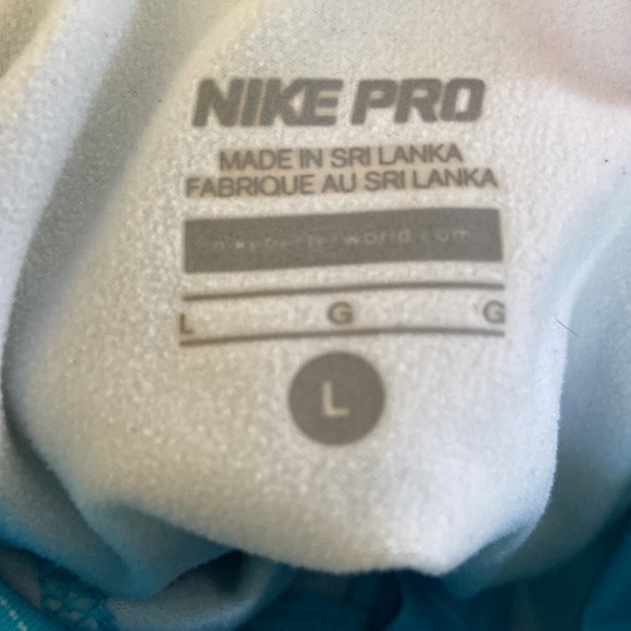 Nike Blue Pro Half Zip Hyperwarm Pullover Geometric Sweatshirt/Hoodie Large - Picture 7 of 10